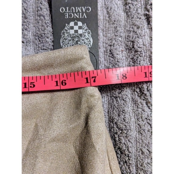 Vince Camuto Faux Suede Pants Pull On Stretch Career Casual Latte Large NWT $79 - Picture 10 of 11